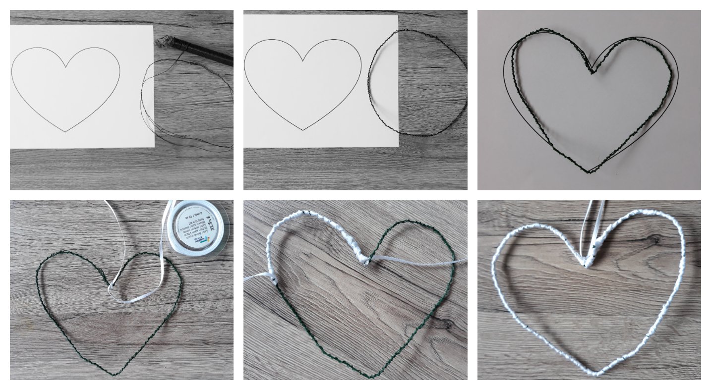 Blog-Inhaltsbild für 'Drahtherz passend zur Hochzeitsdekoration, kostenlose Anleitung'